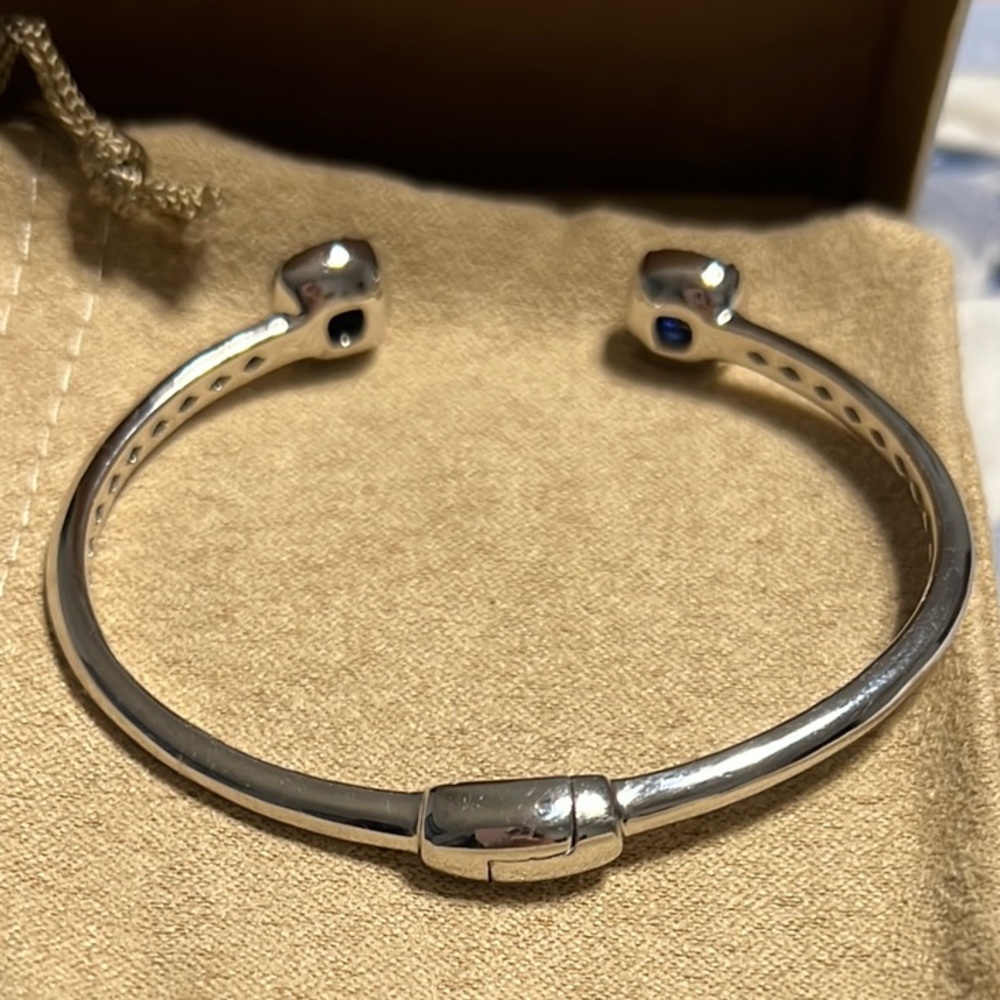 Silver and Sapphire Stone Bracelet - Picture 2 of 3